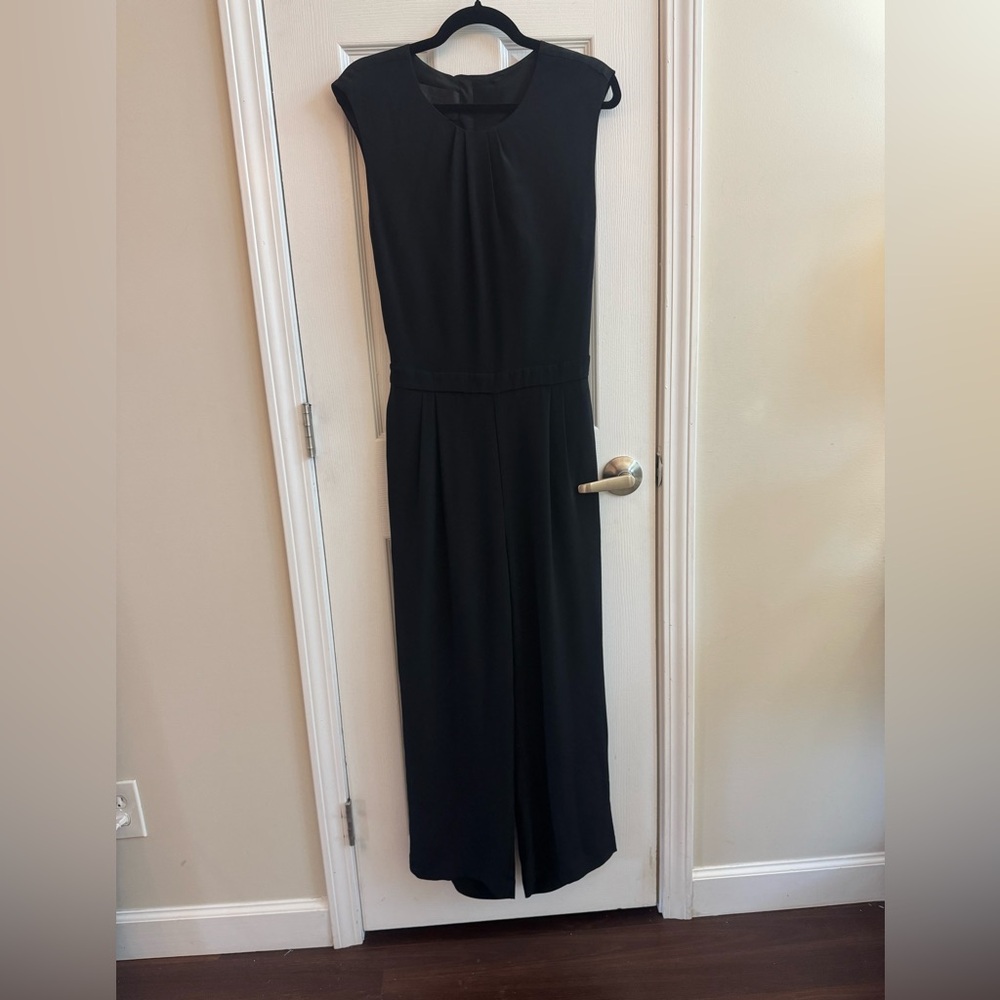 J. CREW COLLECTION Silk Cap Sleeve Jumpsuit Black Size 10